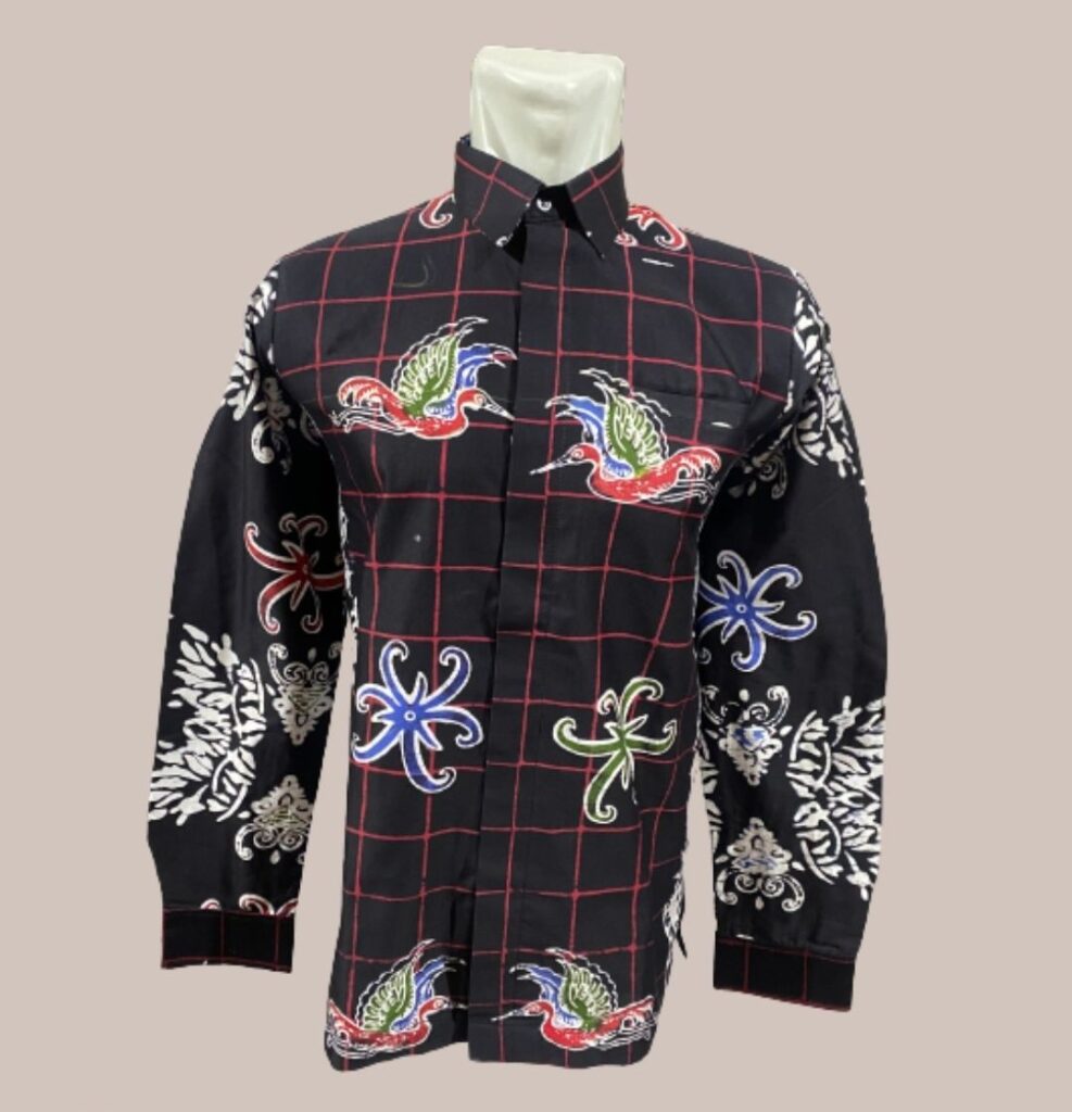 Kemeja-Batik-Cap-Lengan-Panjang-Katun-Silk-Prima-Motif-Jaring-1