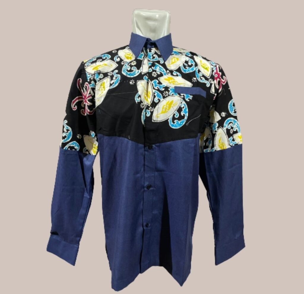 Kemeja-Batik-Cap-Lengan-Panjang-Katun-Prima-Kombinasi-Toyobo