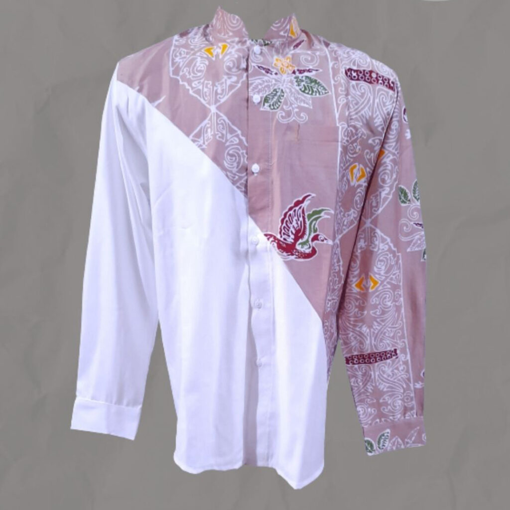 Kemeja-Batik-Cap Lengan-Panjang-Katun-Silk-Kombinasi-Katun-Toyobo